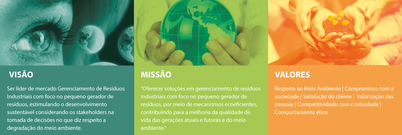 Visão, missão e valores da FAEX Soluções Ambientais